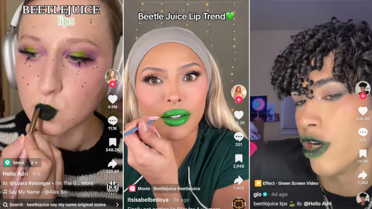 TikTok 發現「Beetlejuice」嘴唇的健康美容趨勢