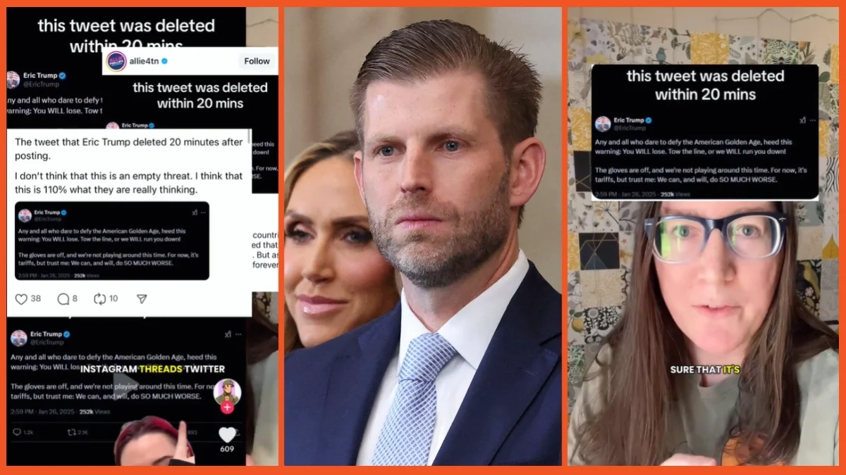 埃里克·特朗普（Eric Trump）是否刪除了一條推文警告其他國家“拖”這條線？